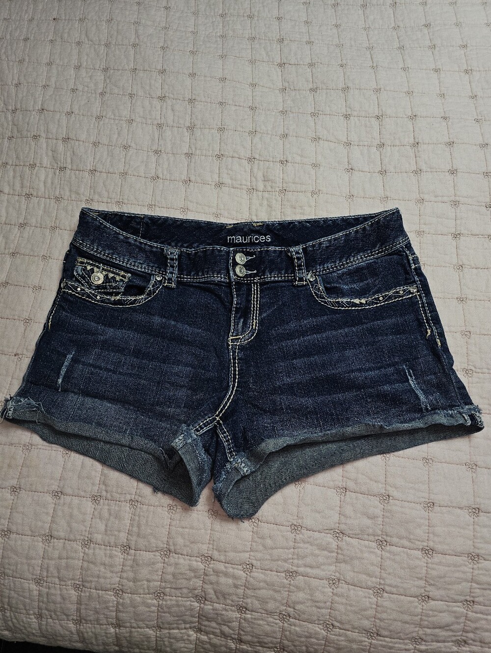 Women's Maurices Embroidered Jean Shorts Sz 13/14
